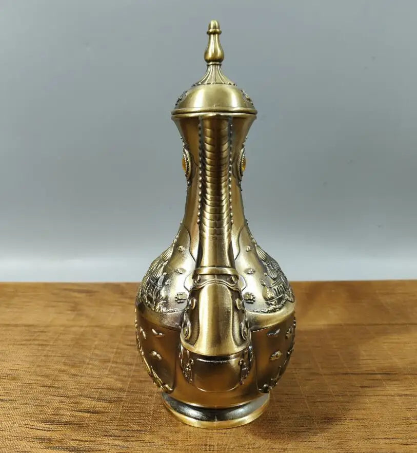 China seiko inlay gem wine pot crafts statue