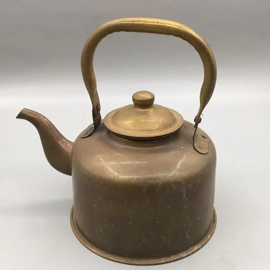 Chines Retro Copper Teapot, Handmade Boiling Water Kettle, High Capacity TeaPot, Red Copper Handicrafts Collection, Bronze