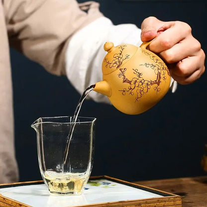 Chinese 250ml Yixing Teapot Handmade Kettle Ball Hole Filter Purple Clay Tea Pot Flower Teaware Kung Fu Teaset