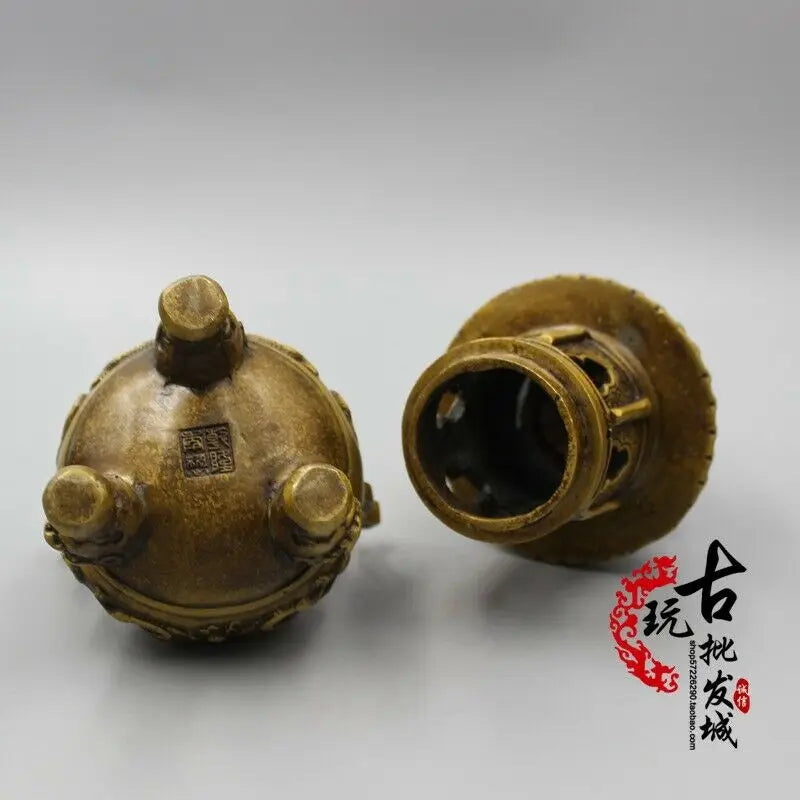 Chinese Ancient Copper Fengshui Copper Ware Ancient Bronze Tower Incense Burner