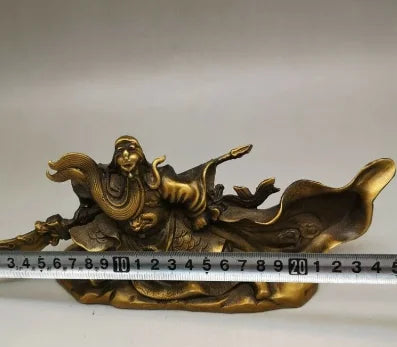 Chinese Antique Feng Shui Copper Ware Brass Guan Gong Statue cc99