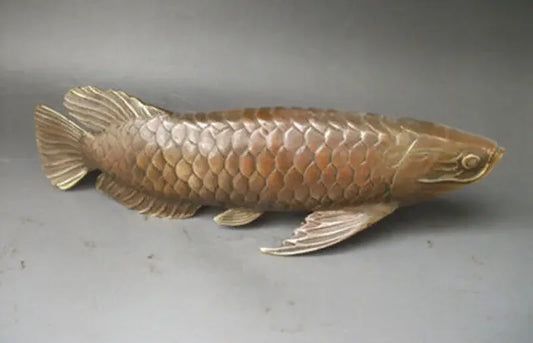 Chinese Antiques Bronze Carved statues ' Fish every year ' Wish Wealth blessings