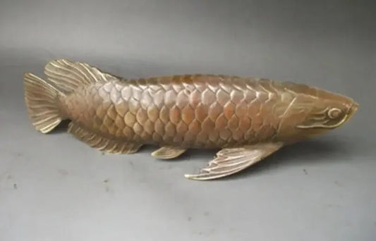 Chinese Antiques Bronze Carved statues ' Fish every year ' Wish Wealth blessings
