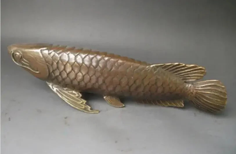 Chinese Antiques Bronze Carved statues ' Fish every year ' Wish Wealth blessings