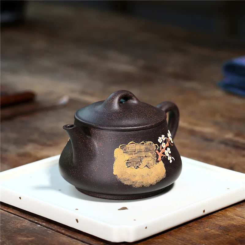Chinese Authentic Zisha Tea Pots Yixing Purple Clay Teapot Famous Handmade Xishi Tea Pot Customized Kung Fu Teaware Set Kettle