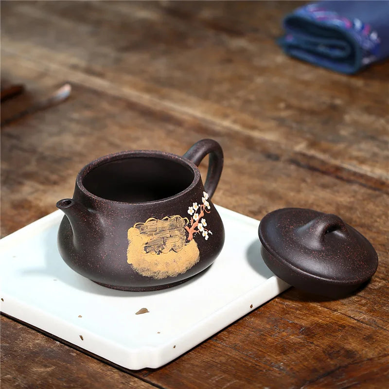 Chinese Authentic Zisha Tea Pots Yixing Purple Clay Teapot Famous Handmade Xishi Tea Pot Customized Kung Fu Teaware Set Kettle