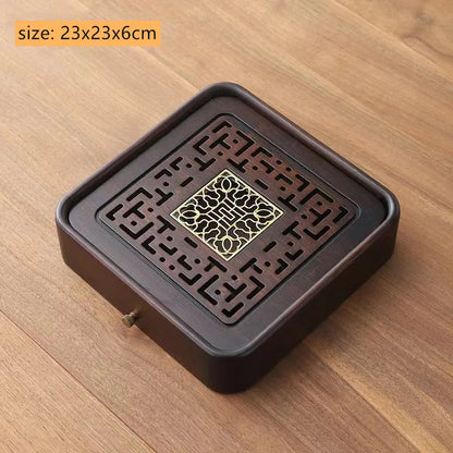 Chinese Bamboo Tea Tray Drainage Water Storage Trays Tradition Tea Board Household Tea Table Pu'er Teaware Decorative Supplies