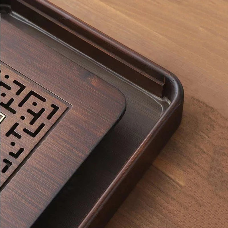 Chinese Bamboo Tea Tray Drainage Water Storage Trays Tradition Tea Board Household Tea Table Pu'er Teaware Decorative Supplies