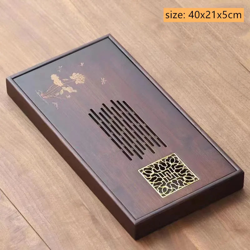 Chinese Bamboo Tea Tray Drainage Water Storage Trays Tradition Tea Board Household Tea Table Pu'er Teaware Decorative Supplies