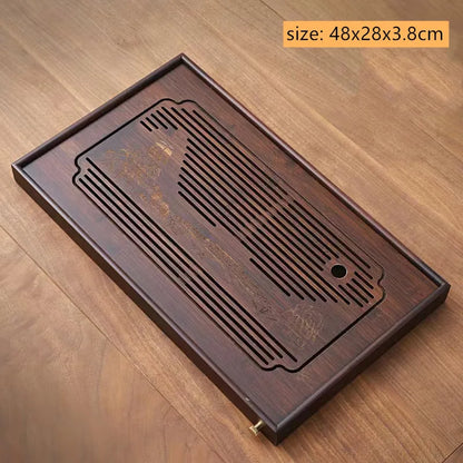 Chinese Bamboo Tea Tray Drainage Water Storage Trays Tradition Tea Board Household Tea Table Pu'er Teaware Decorative Supplies