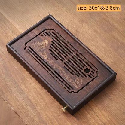 Chinese Bamboo Tea Tray Drainage Water Storage Trays Tradition Tea Board Household Tea Table Pu'er Teaware Decorative Supplies