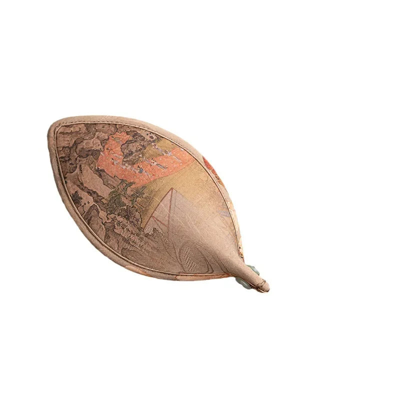 Chinese Bamboo Woven Satin Large Paint Rattan Dustpan Tea Spoon Tea Holder Bamboo Tea Holder Tea Pick Caddy Spoon Accessories