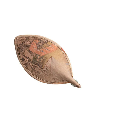 Chinese Bamboo Woven Satin Large Paint Rattan Dustpan Tea Spoon Tea Holder Bamboo Tea Holder Tea Pick Caddy Spoon Accessories