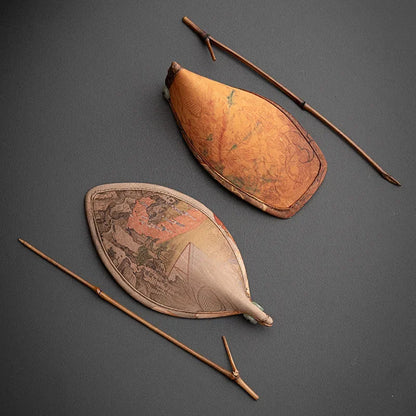 Chinese Bamboo Woven Satin Large Paint Rattan Dustpan Tea Spoon Tea Holder Bamboo Tea Holder Tea Pick Caddy Spoon Accessories