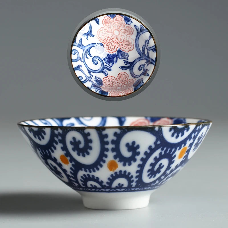 Chinese Blue and White Porcelain Tea Cup Anti Scalding Retro Ceramic Teacup Portable Master Cup Household Personal Single Cups