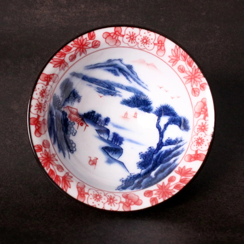 Chinese Blue and White Porcelain Tea Cup Anti Scalding Retro Ceramic Teacup Portable Master Cup Household Personal Single Cups