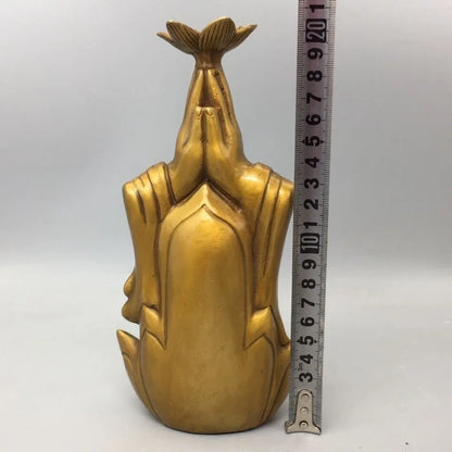 Chinese Brass Buddhism Temple Kwan-Yin Guanyin Bodhisattva Buddha Statue censer