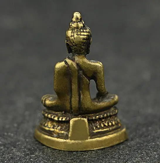 Chinese Brass Carving Sakyamuni Mini-Pocket Buddha Statues,Small Ornaments,Old Articles