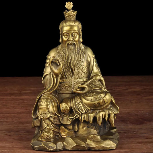 Chinese Brass Seiko Taoism Taishang Laojun Crafts Buddha Statue Ornament Sculpture Carving Buddha Statue Collection Home Decor