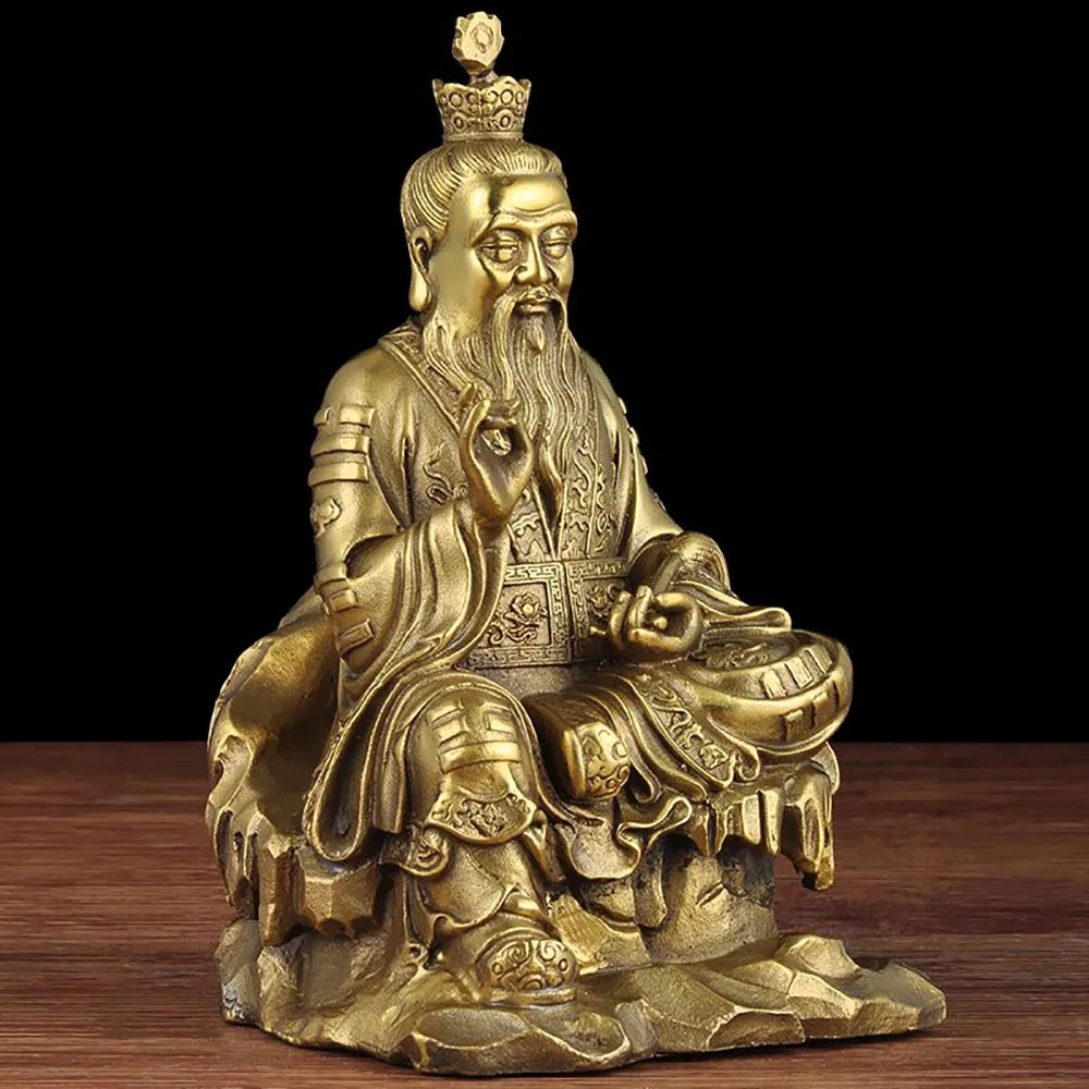 Chinese Brass Seiko Taoism Taishang Laojun Crafts Buddha Statue Ornament Sculpture Carving Buddha Statue Collection Home Decor