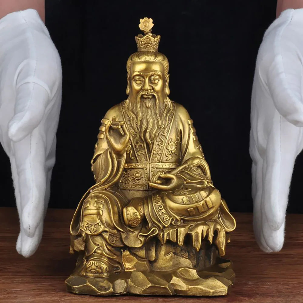 Chinese Brass Seiko Taoism Taishang Laojun Crafts Buddha Statue Ornament Sculpture Carving Buddha Statue Collection Home Decor