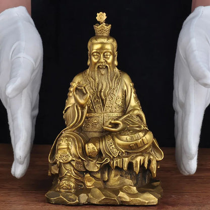 Chinese Brass Seiko Taoism Taishang Laojun Crafts Buddha Statue Ornament Sculpture Carving Buddha Statue Collection Home Decor