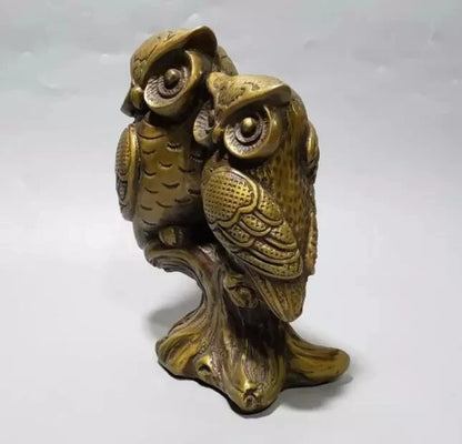 Chinese Brass owl home decor sculpture statue