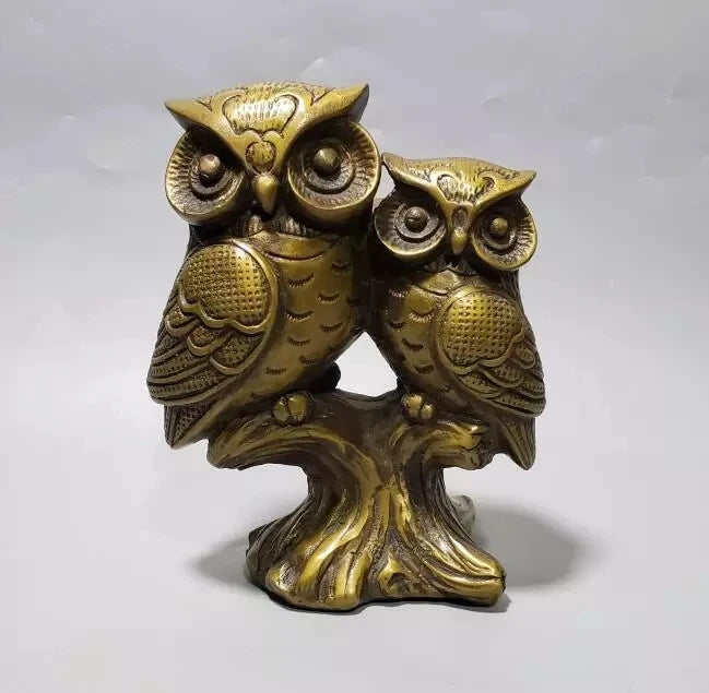 Chinese Brass owl home decor sculpture statue