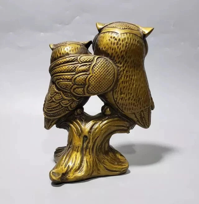 Chinese Brass owl home decor sculpture statue
