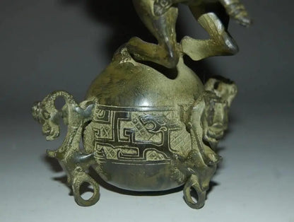 Chinese Bronze Horse Standing on The Ball with Garden Decoration Bronze Statue Living Room Decoration Home Gift
