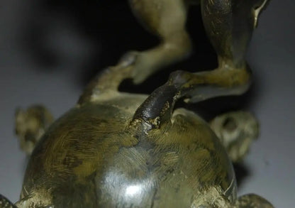 Chinese Bronze Horse Standing on The Ball with Garden Decoration Bronze Statue Living Room Decoration Home Gift