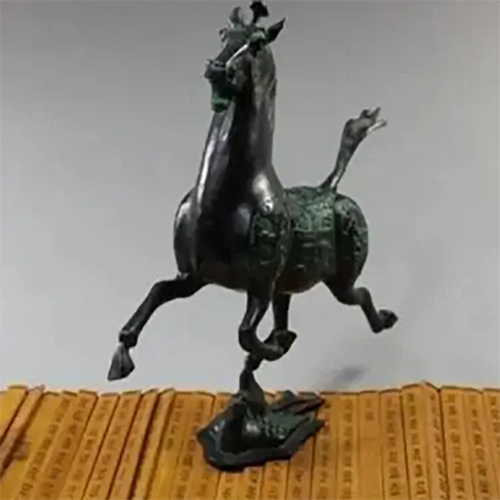 Chinese Bronze Statue Ma Fei Swallow Character