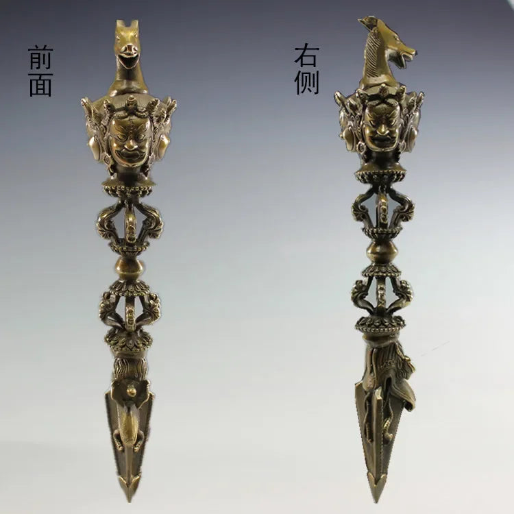 Chinese Buddhism Exquisite Phurba Dagger Xiangmo-chu Pestle Pendant Exorcise Evil Statue