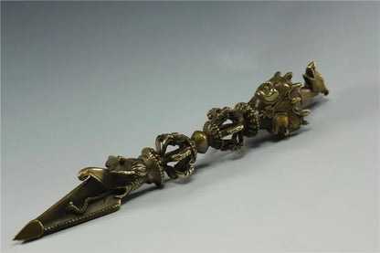 Chinese Buddhism Exquisite Phurba Dagger Xiangmo-chu Pestle Pendant Exorcise Evil Statue