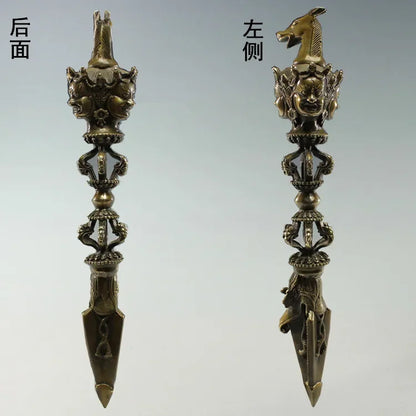 Chinese Buddhism Exquisite Phurba Dagger Xiangmo-chu Pestle Pendant Exorcise Evil Statue