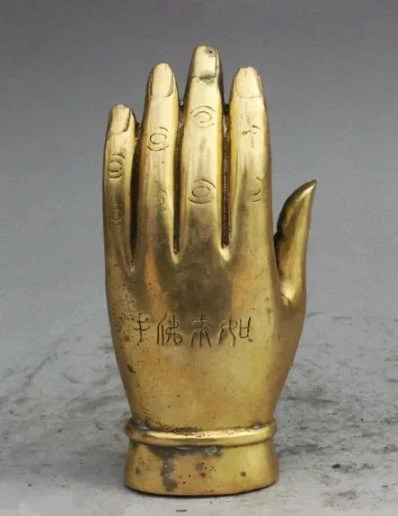 Chinese Buddhism brass Sun WuKong Monkey King Statue In Shakyamuni Buddha Hand