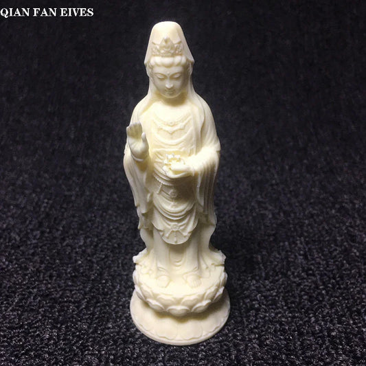 Chinese Buddhist Guanyin Statuette  Natural material hand-carved art crafts Home Decoration Feng Shui Guanyin Bodhisattva