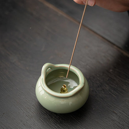 Chinese Celadon Small Incense Holder Boutique Diffuser Incense Smoke Waterfall Mosquito Incense Holder Smell Distributor Crafts
