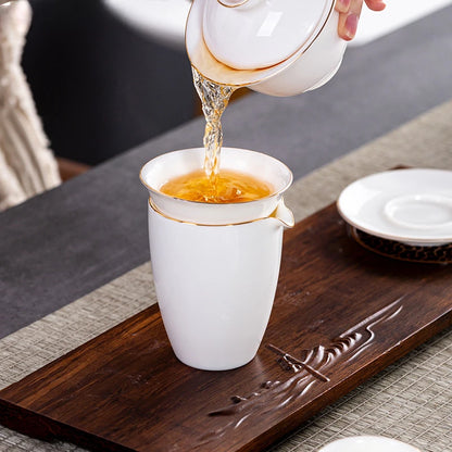 Chinese Ceramic Cha Hai Hand Made Fair cup Boutique White porcelain Tea set Accessories Household wine set Drinkware 200ml