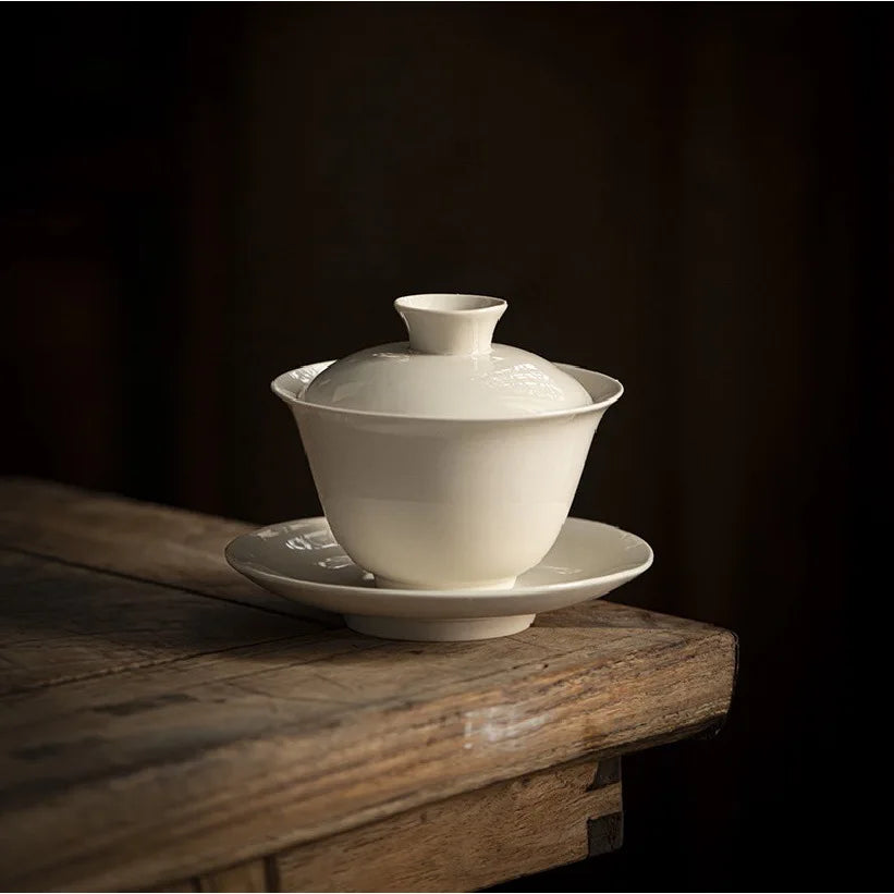 Chinese Ceramic Gaiwan Handmade Sancai Tea Tureen Teacup Hand-painted Flowers Tea Bowl Cups Porcelain Tea Set Accessories