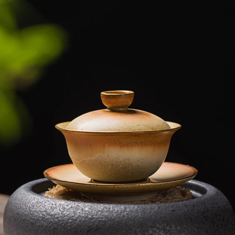 Chinese Ceramic Gaiwan Office Teacup Travel Portable Tea Bowl Handmade Porcelain Teaware Accessories Drinkware Personal Cup