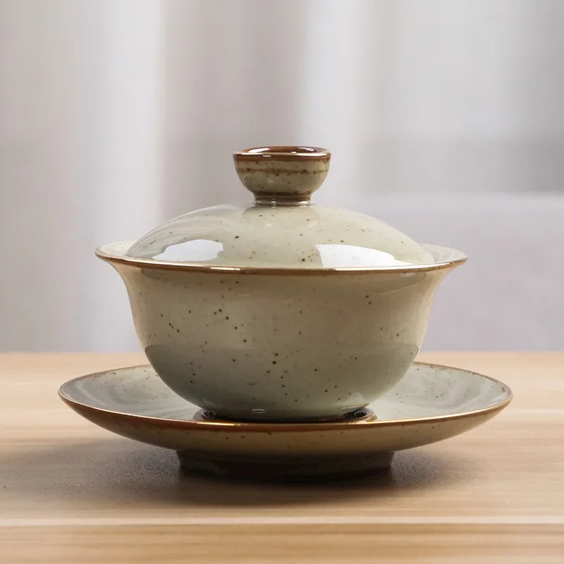 Chinese Ceramic Gaiwan Office Teacup Travel Portable Tea Bowl Handmade Porcelain Teaware Accessories Drinkware Personal Cup