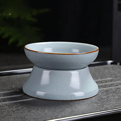 Chinese Ceramic Tea Leak Filter with Base, White Porcelain, Celadon Tea Divider, Infuser Strainer, Teaware Accessories
