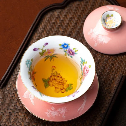 Chinese Ceramic Teapot Handmade Filter Beauty Kettle Home Tea Accessories Tradition Porcelain Tea Infuser Exquisite Gaiwan