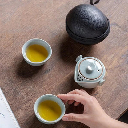 Chinese Ceramics Tea Set Portable Teapot Set Strainer Teacup Car Outdoor Travel Teaware Home Drinkware Tea Ceremony Supplies