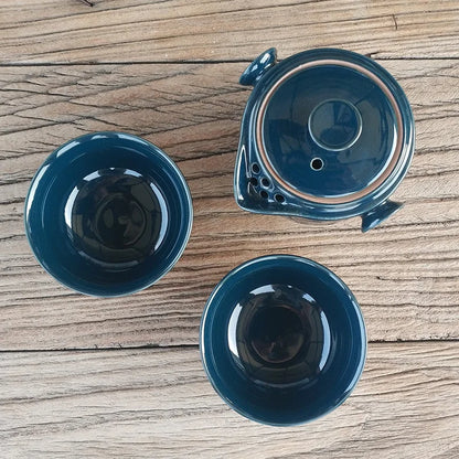 Chinese Ceramics Tea Set Portable Teapot Set Strainer Teacup Car Outdoor Travel Teaware Home Drinkware Tea Ceremony Supplies