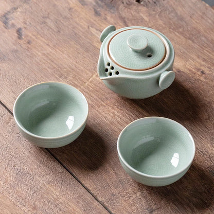 Chinese Ceramics Tea Set Portable Teapot Set Strainer Teacup Car Outdoor Travel Teaware Home Drinkware Tea Ceremony Supplies