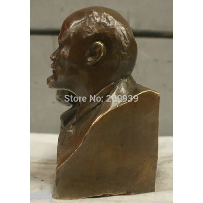 Chinese China Folk Culture Handmade Brass BRAAS Statue Marx and Lenin Sculpture