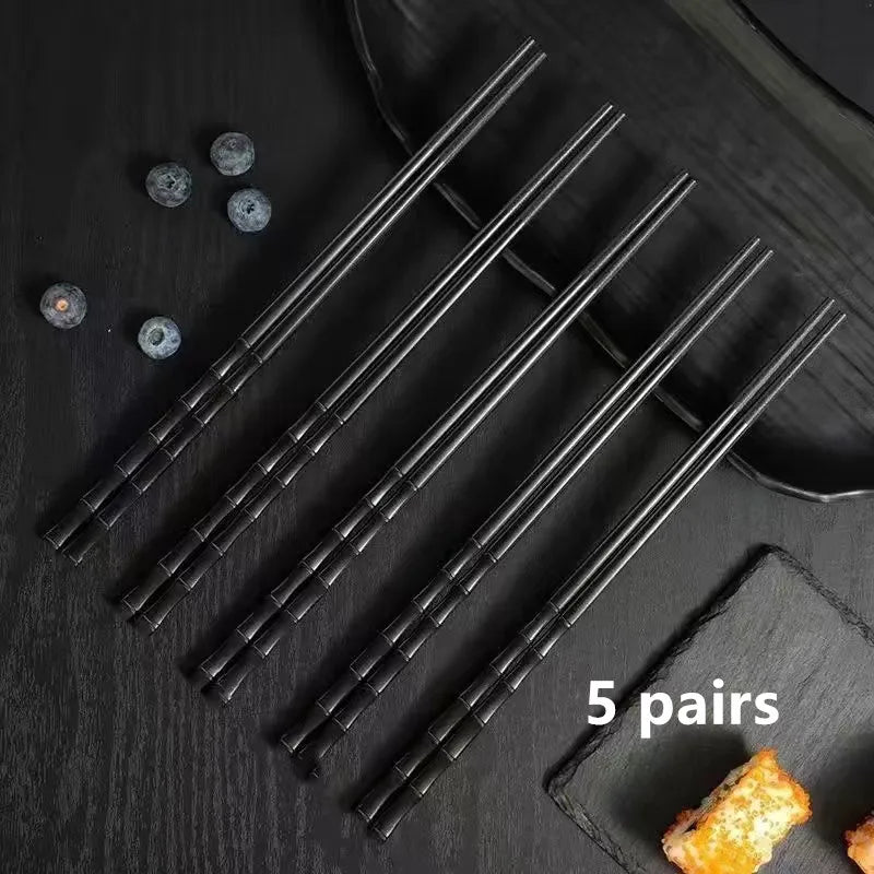 Chinese Chopsticks Food Sushi Sticks Reusable Non Slip  Dishwasher Safe Bamboo Shape Food Grade Chopsticks