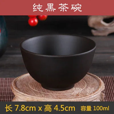 Chinese Clay Tea Cup with Big Mouth, Handmade Ore Teacup, Single Cup, Black, Red, Brown, Master Cup, Large, Yixing Zisha, 100ml